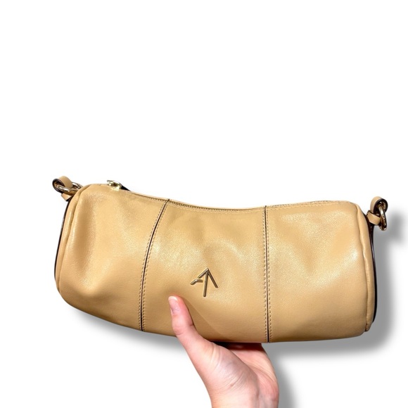 Manu Atlier Cylinder Chic Tan Leather Barrel Bag - Picture 1 of 9